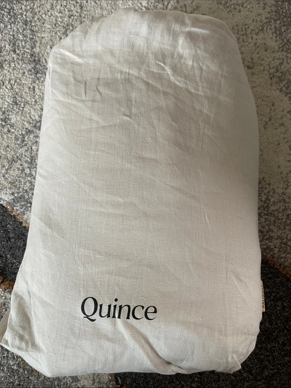 NWOT Quince European 1 Piece Duvet Cover, Full/Queen (Sand)